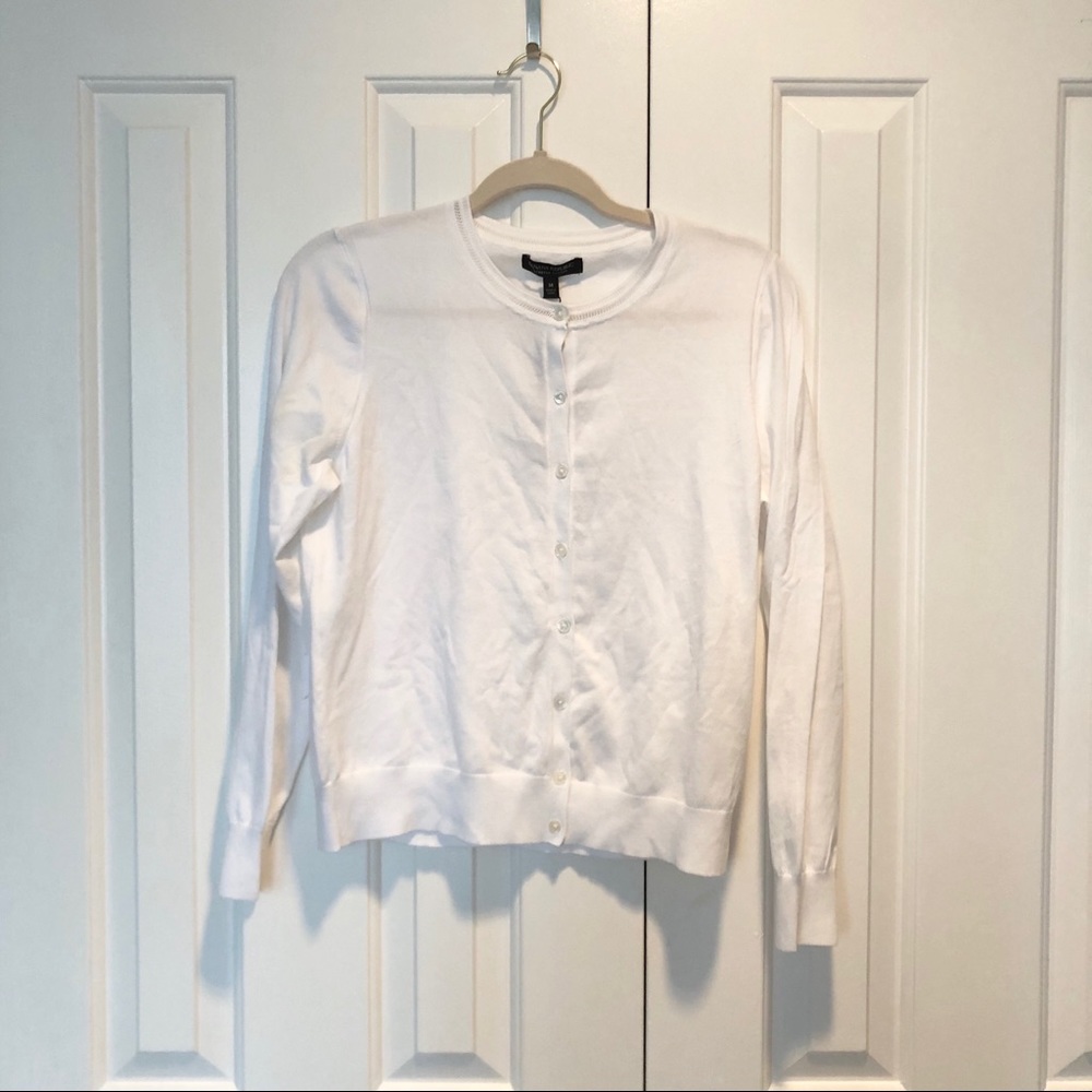 NWT Banana Republic button down white cardigan